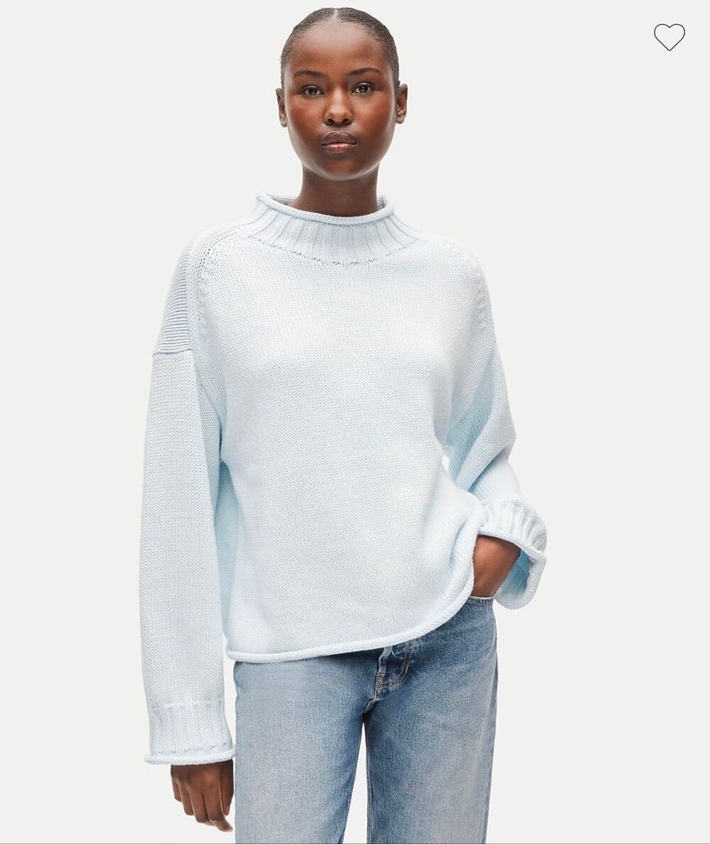 J. Crew Rollneck sweater with Sheer Blue NWT size Medium